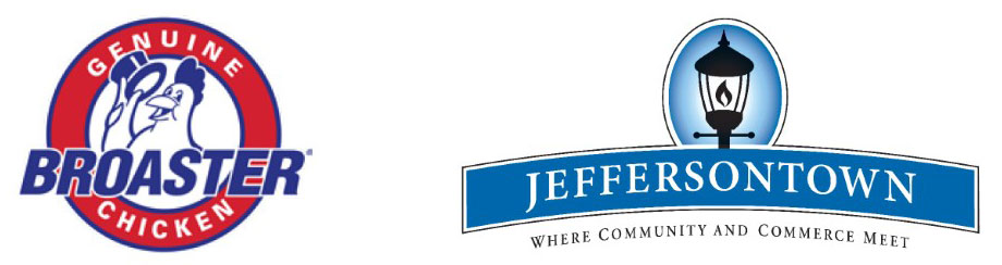 Genuine Broaster Chicken and Jeffersontown logos.