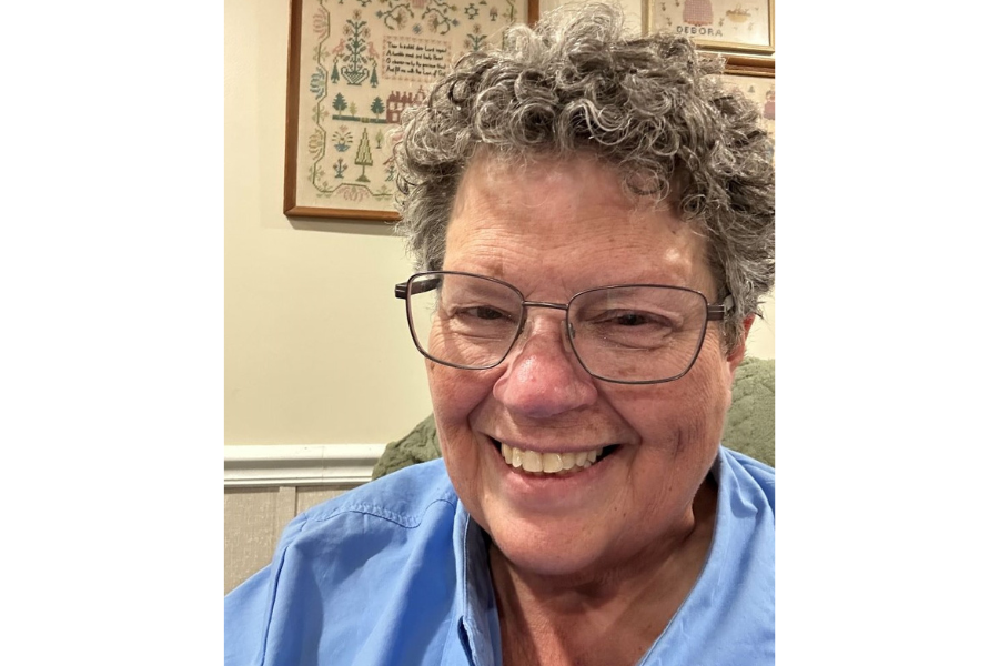 Selfie of Deborah inside home