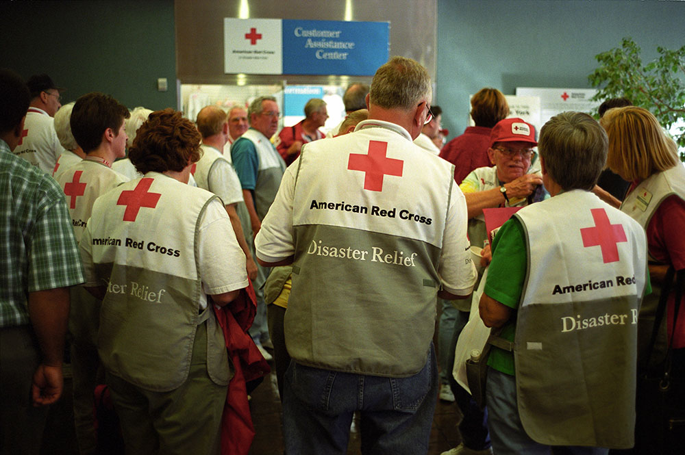 room full of American Red Cross volunteers.
