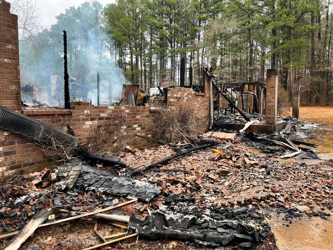 The immediate aftermath of the fire