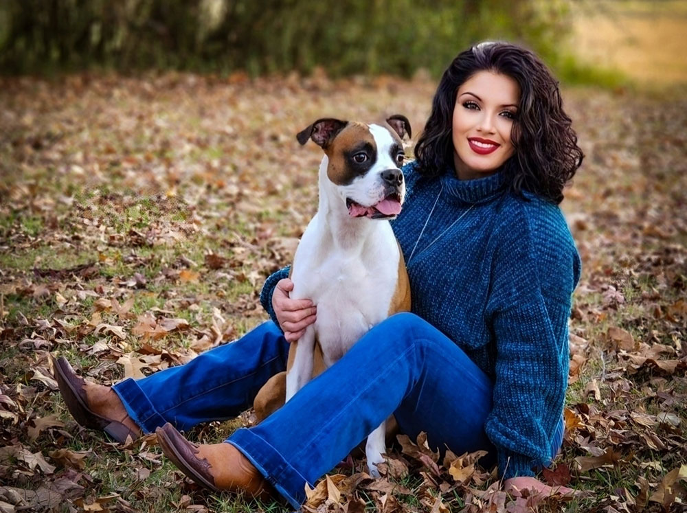 Lisa and her dog Bodie.