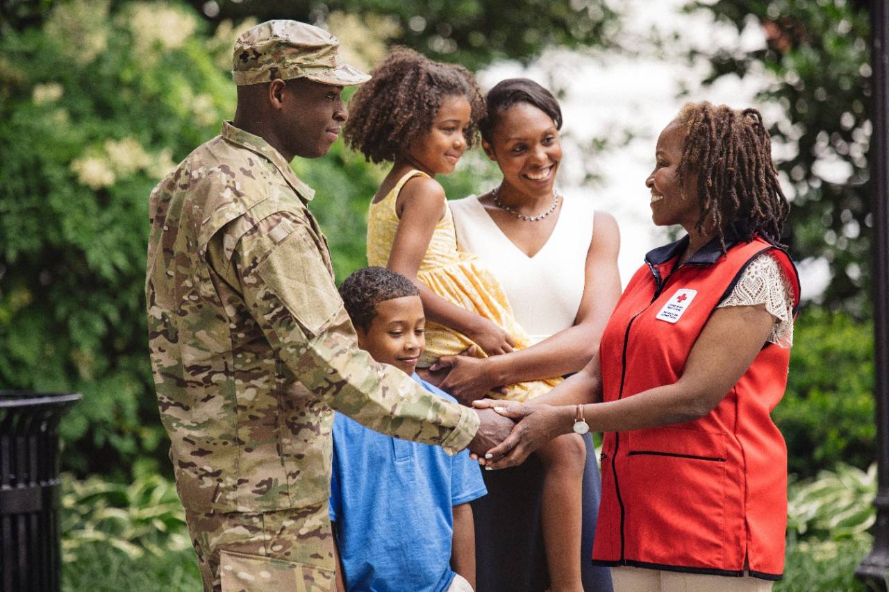 June 19, 2018. Washington, DC. Development SAF Stock Photography Project 2018. 
Immigrating to the United States on her 21st birthday, Hilary Sandy has spent her life giving back. After 24 years in the army, Hilary Sandy took advantage of every educational opportunity she could. Though she has had a plethora of careers, her biggest passion is helping others, especially other service members, which she continues to do through the American Red Cross. She has seen the real impact of SAF, as both a service member and volunteer. "I had a buddy that was mobilized whose family member died. We came, got them informed them, helped them get out to go to their family member". She believes, "when you give to the Red Cross, you're giving more than just to that office or that community, you're part of a bigger international family of giving, of serving, of just doing right and giving back to the world. You might be one person, but you're part of a big picture and a bigger family." Photo by Roy Cox/American Red Cross