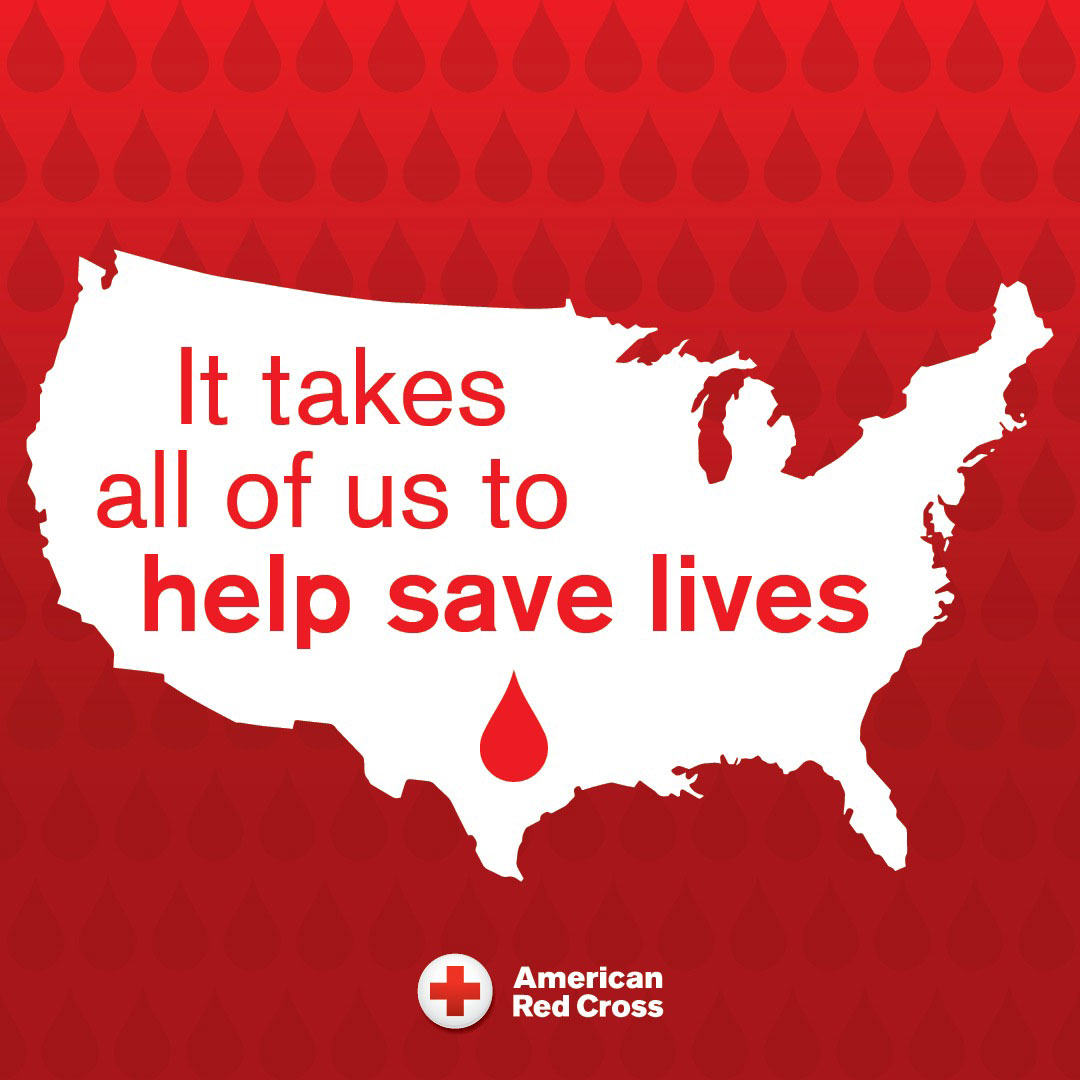 white silhouette of United states with, it takes all of us to help save lives, written in the middle.