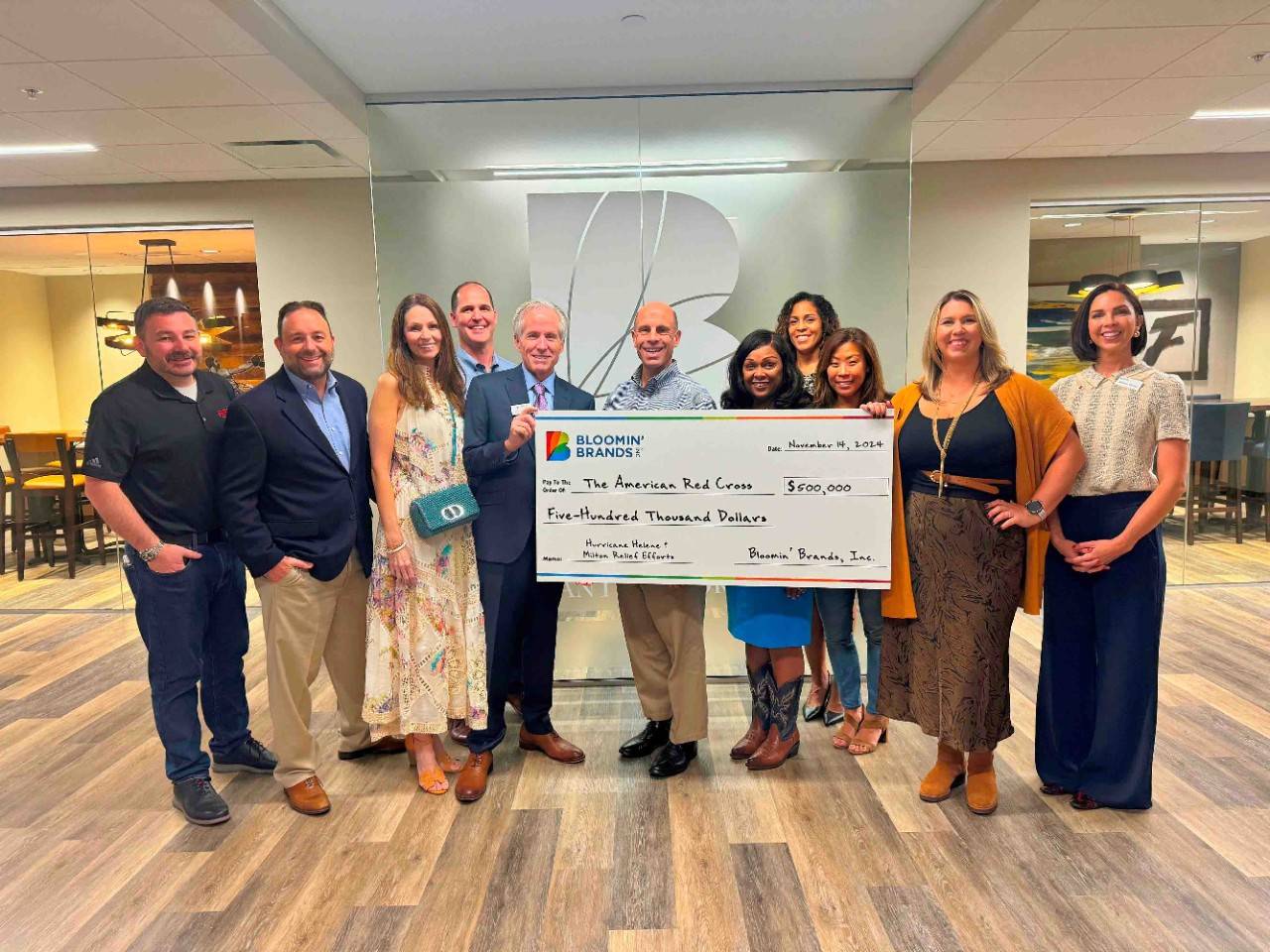 Bloomin' Brands, Inc. accepts check