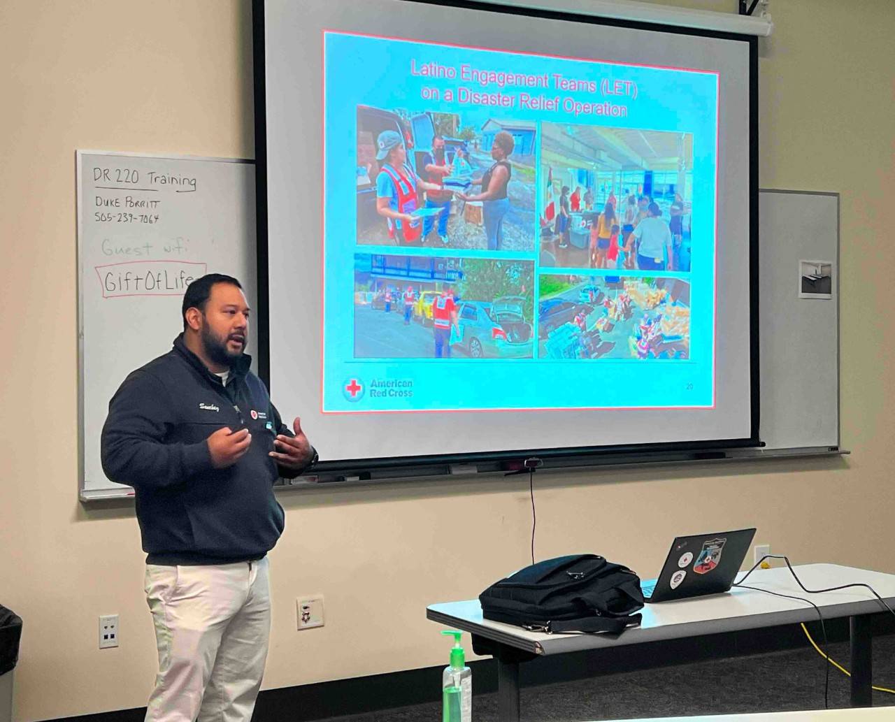 Max Sanchez teaching a Red Cross course