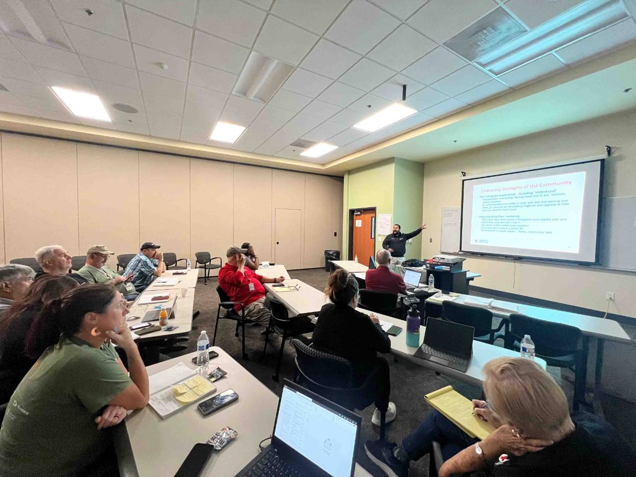 Max Sanchez teaching the Serving Latinos and Diverse populations course for the Red Cross.