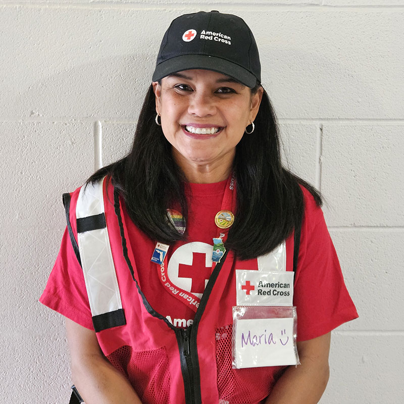 Maria Erickson in a Red Cross volunteer uniform.