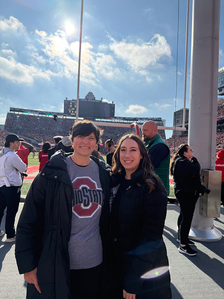 Stasia Levakis and Gita Balakirsky group photo at the Ohio State Football game.