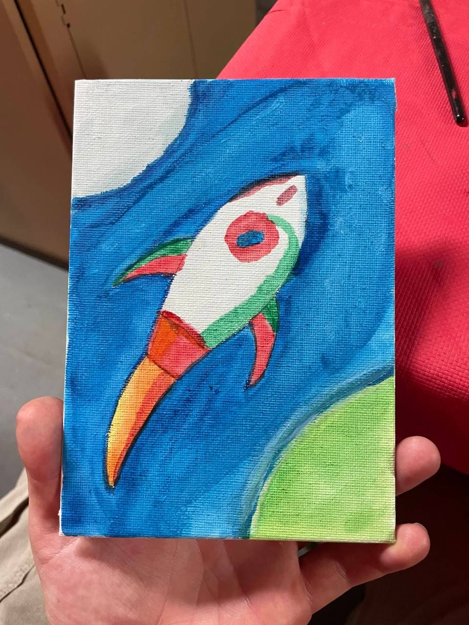 Painting of a rocket 