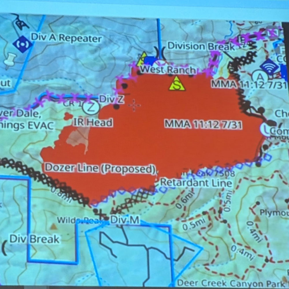 map showing the location of the Quarry Fire.