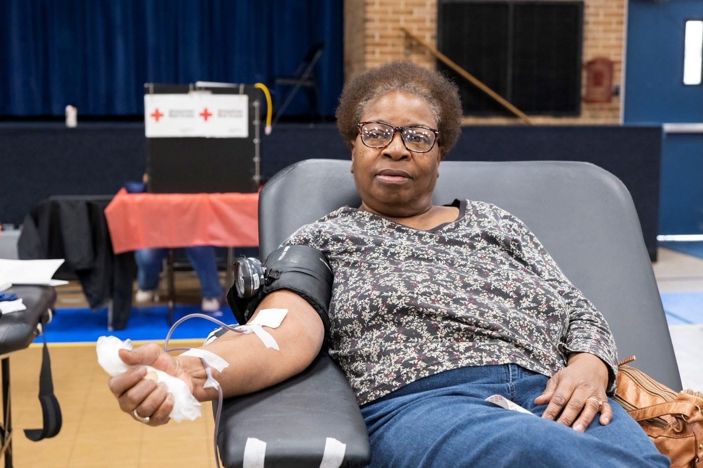 woman donating blood