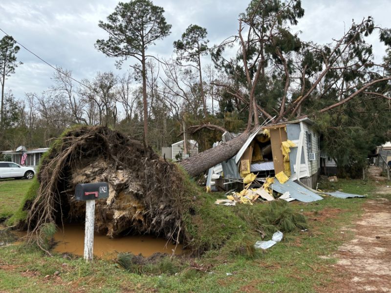 volunteers at scenes of hurricane damage