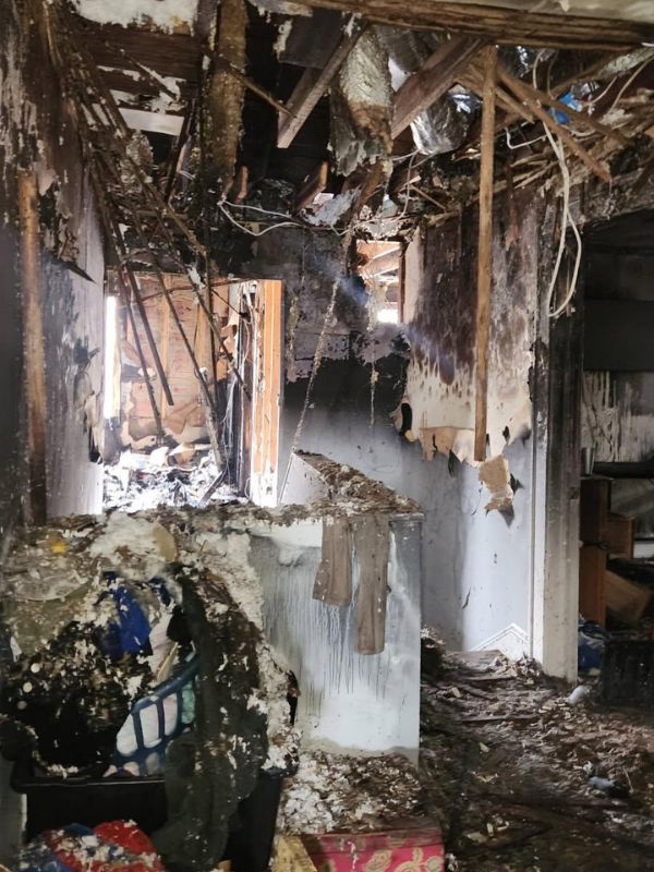 damage and remains from house fire