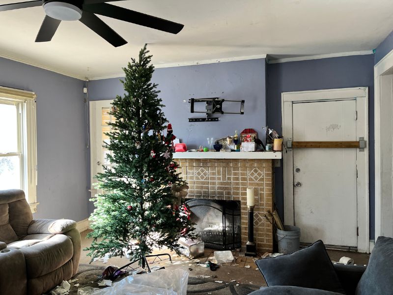 christmas tree in living room