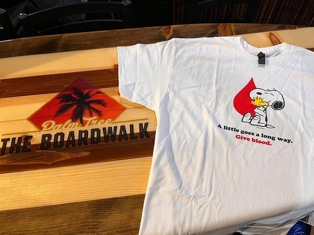 A give blood snoopy t-shirt.