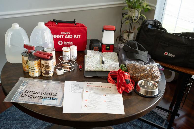 Wildfire Preparedness items on a table.