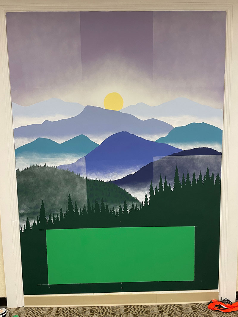 Almost completed mural.