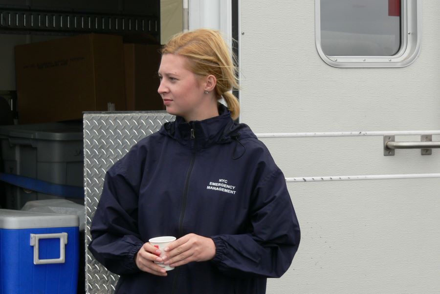 Amanda Hayde at a Red Cross response in 2009 while serving with NYC Emergency Management