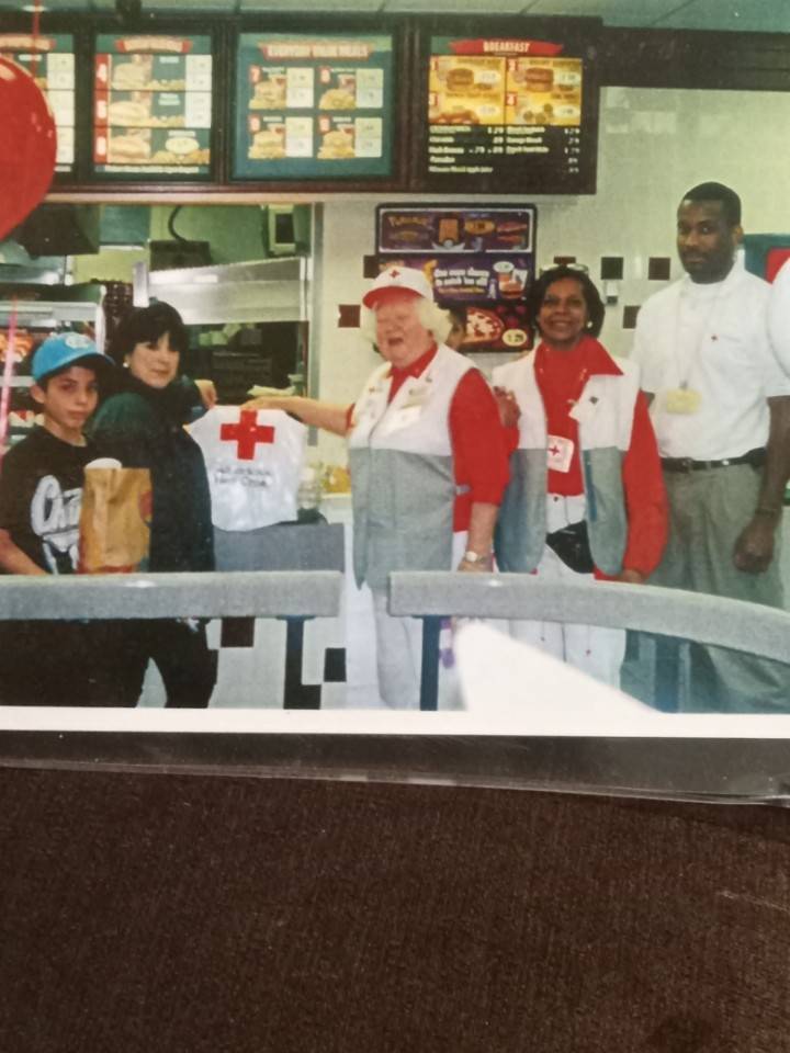 group of volunteers at restaurant