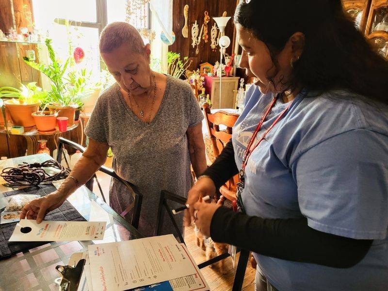 red crosser with resident