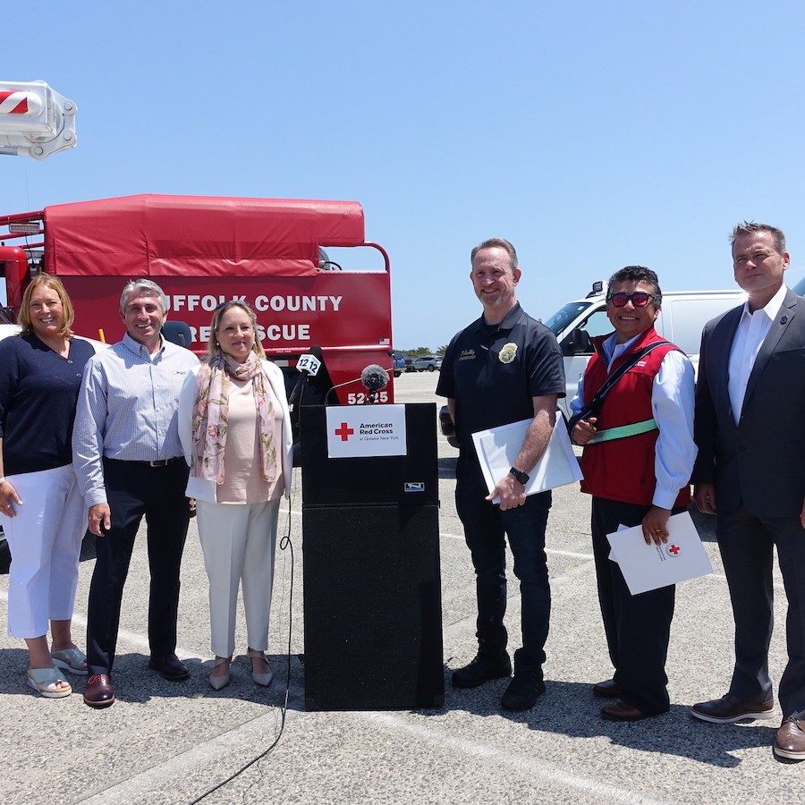 Red Cross personnel and local partners at Hurricane Preparedness press conference
