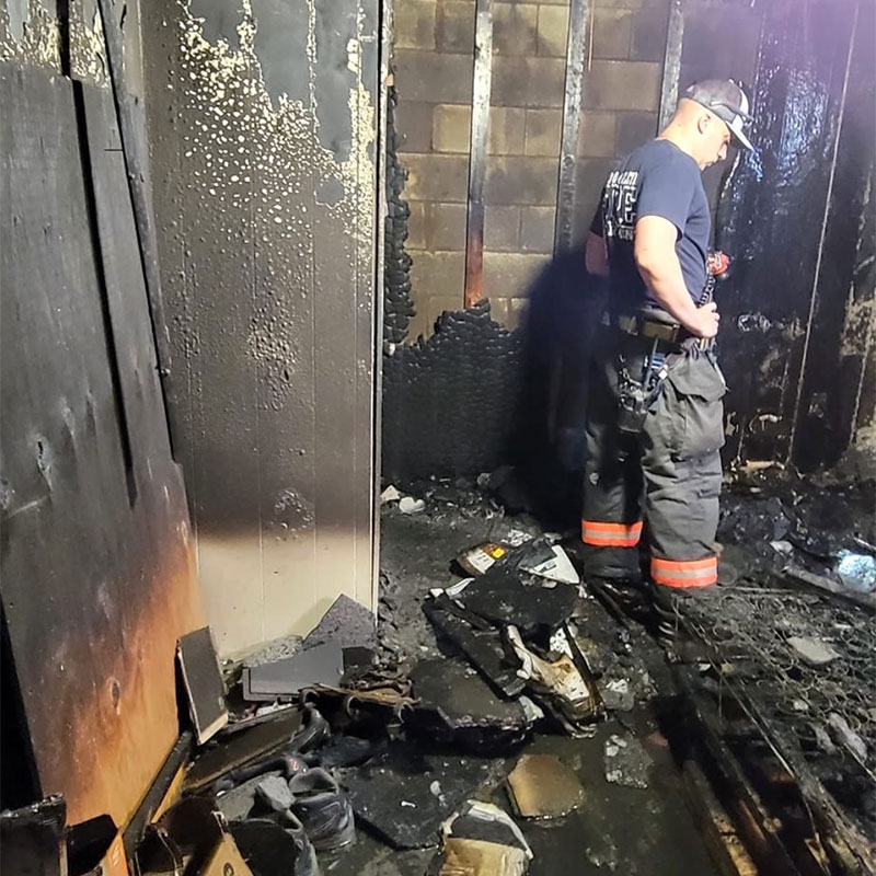 Inside of burnt apartment
