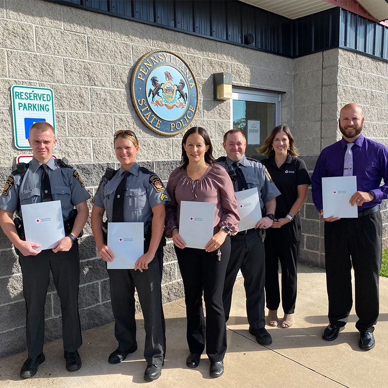 Pennsylvania State Police with American Red Cross Lifesaving Awards