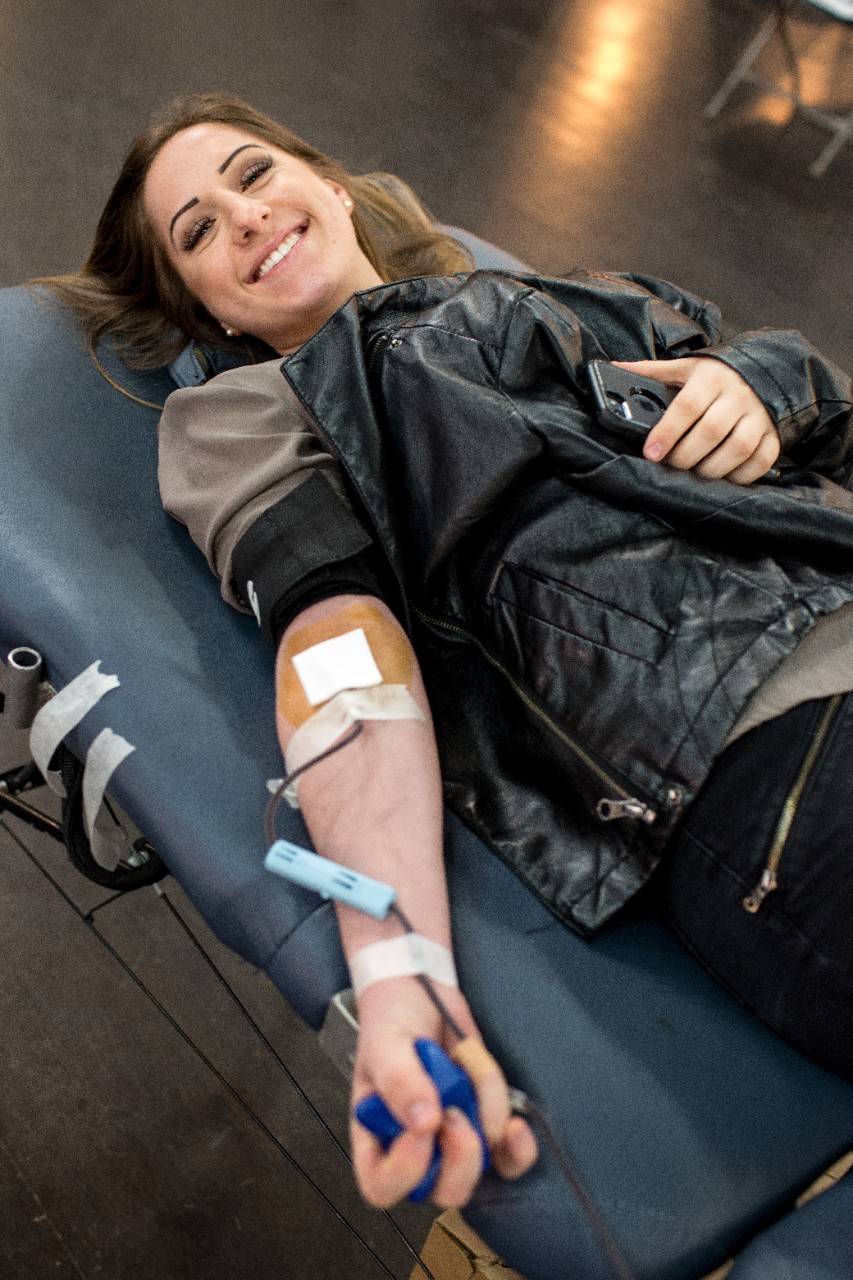 March 30, 2018. New York, New York
Blood Drive.
Blood Donor, Jenna Soblowski

At an American Red Cross blood drive organized by the Columbia University Red Cross Club in New York City, blood donor Jenna Soblowski tells why she is there to give,  My parents met as nurses on an overnight shift so I ve always felt closely connected to the medical field. Everyone that can, should give blood   just breathe and then eat the food! 

Photo by Marko Kokic for the American Red Cross