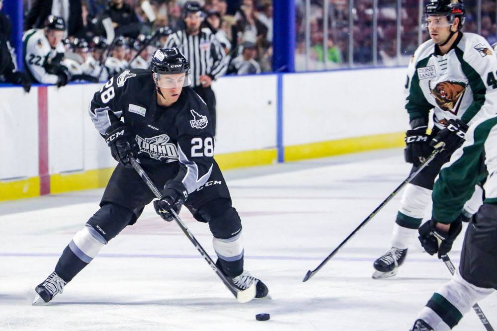 Idaho Steelheads hockey player skating on the ice 