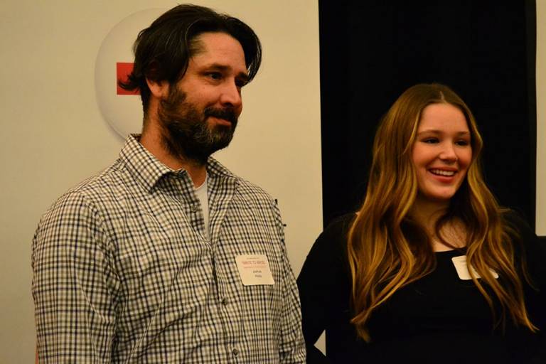 Joshua Hicks and his daughter, Riane, at the Tribute to Heroes event in Wichita, Kansas.