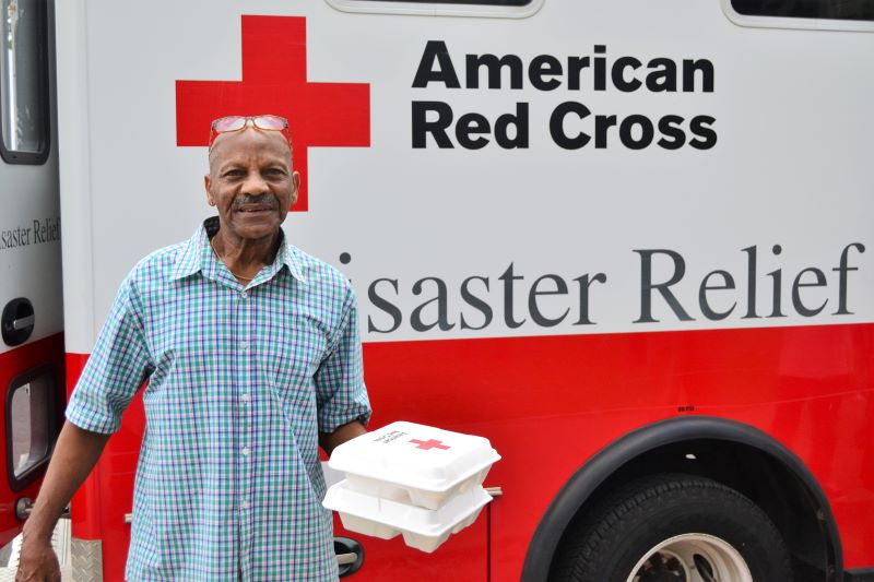  Clarence Richardson went without power for five days, and Red Cross volunteers were his main source of food and water during that period.