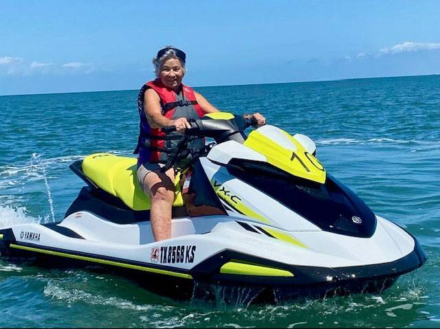 Nancy Meidinger on wave runner