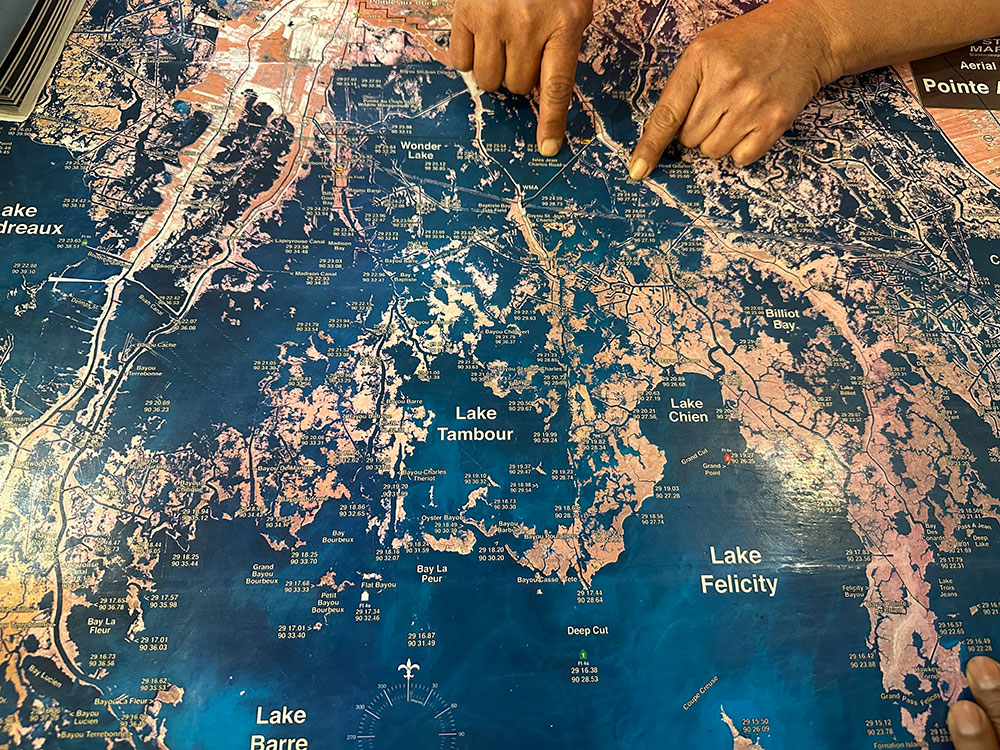 Detailed map with geographical features and surrounding areas.