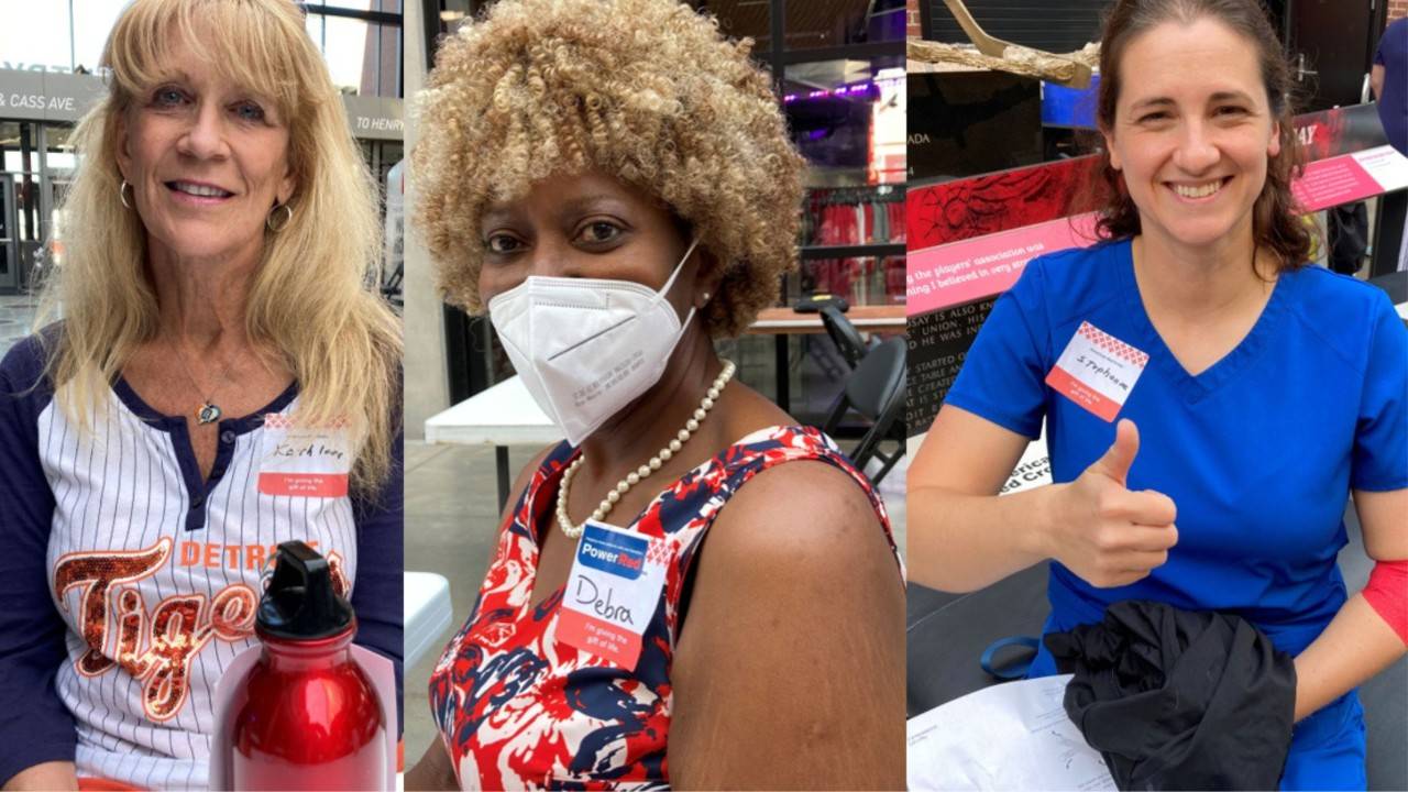3 women recently donated blood