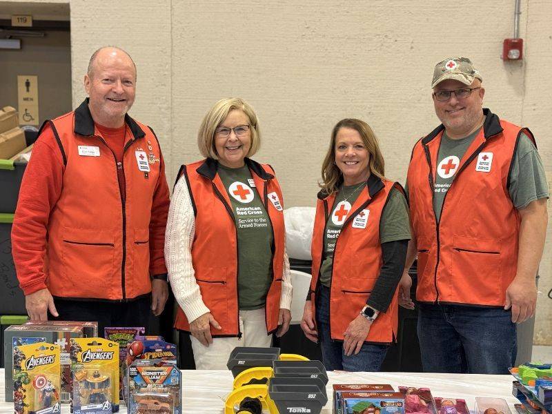 group of red cross volunteers