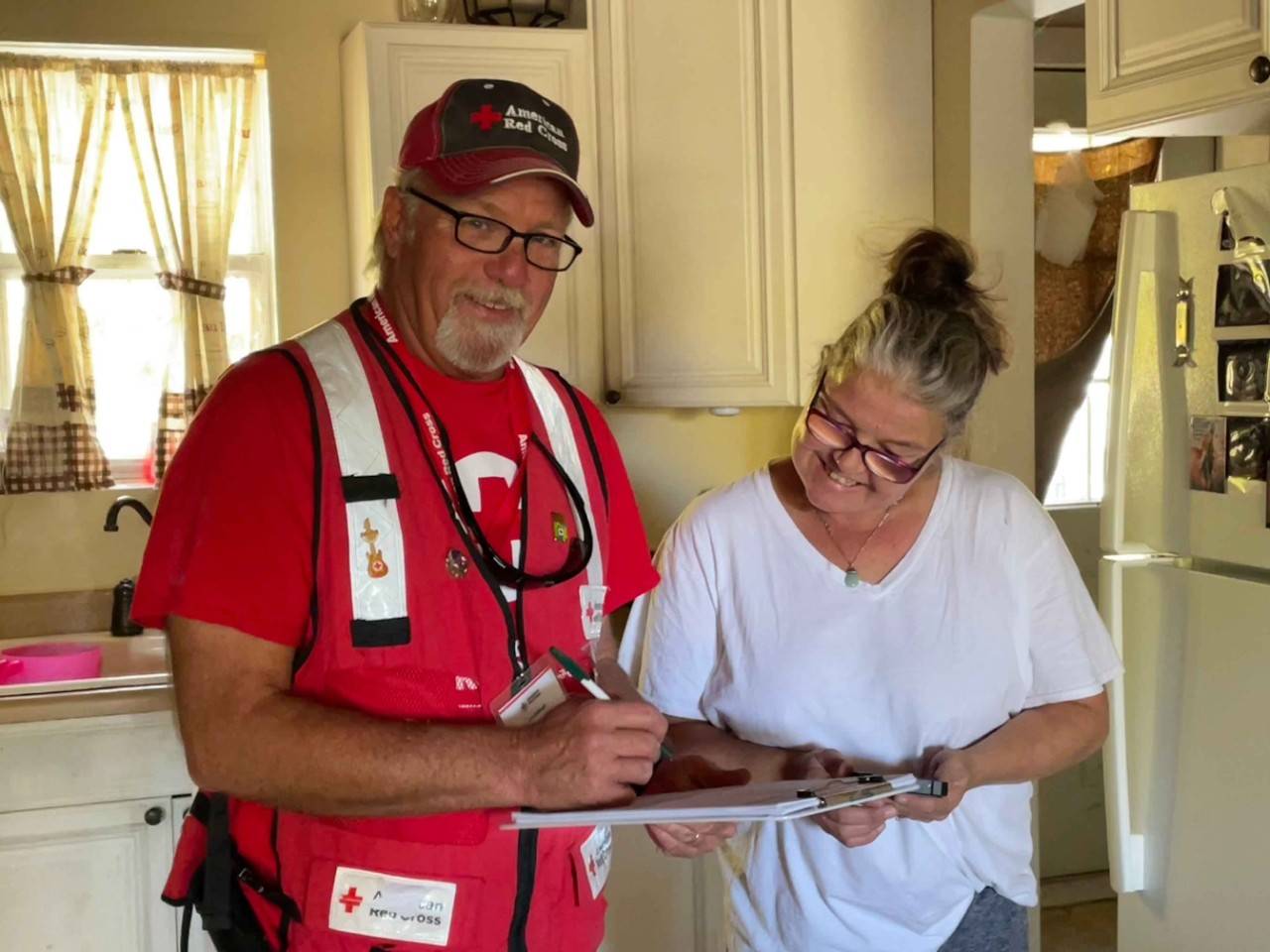 ARC volunteer Joe Clabaugh with Sandy Godwin