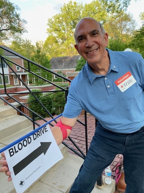 As a Blood Donor Ambassador, Kevin greets those coming in to donate blood and loves recruiting new donors.