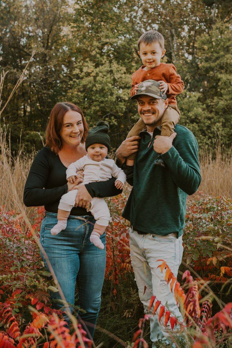 Tiffani Cole with her two children and husband