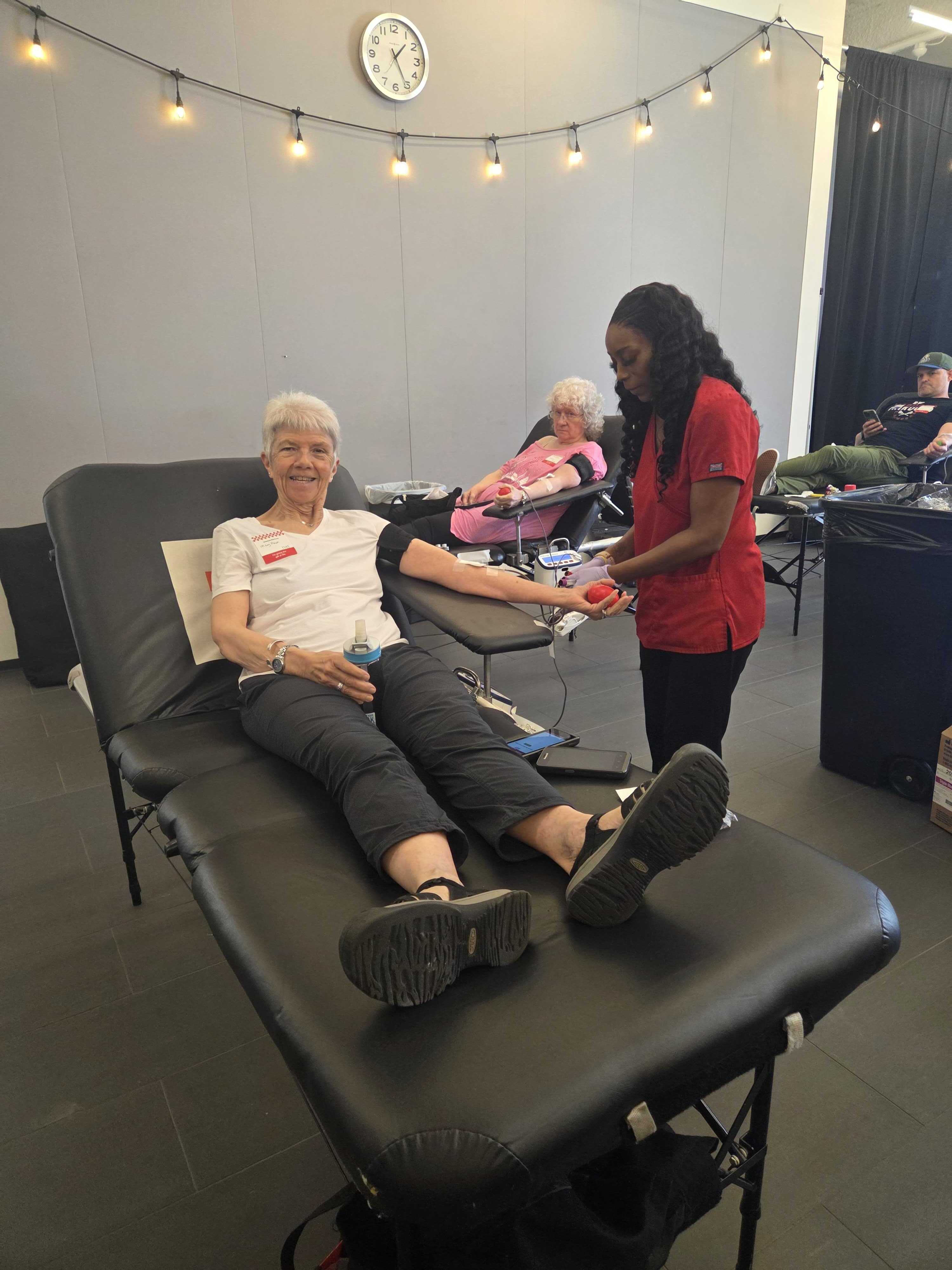 mary ann tipton donating blood