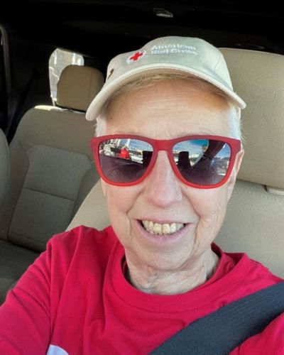 rita summerlin in red cross attire.