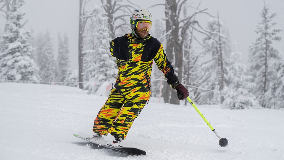 Zach Sherman snowboarding.