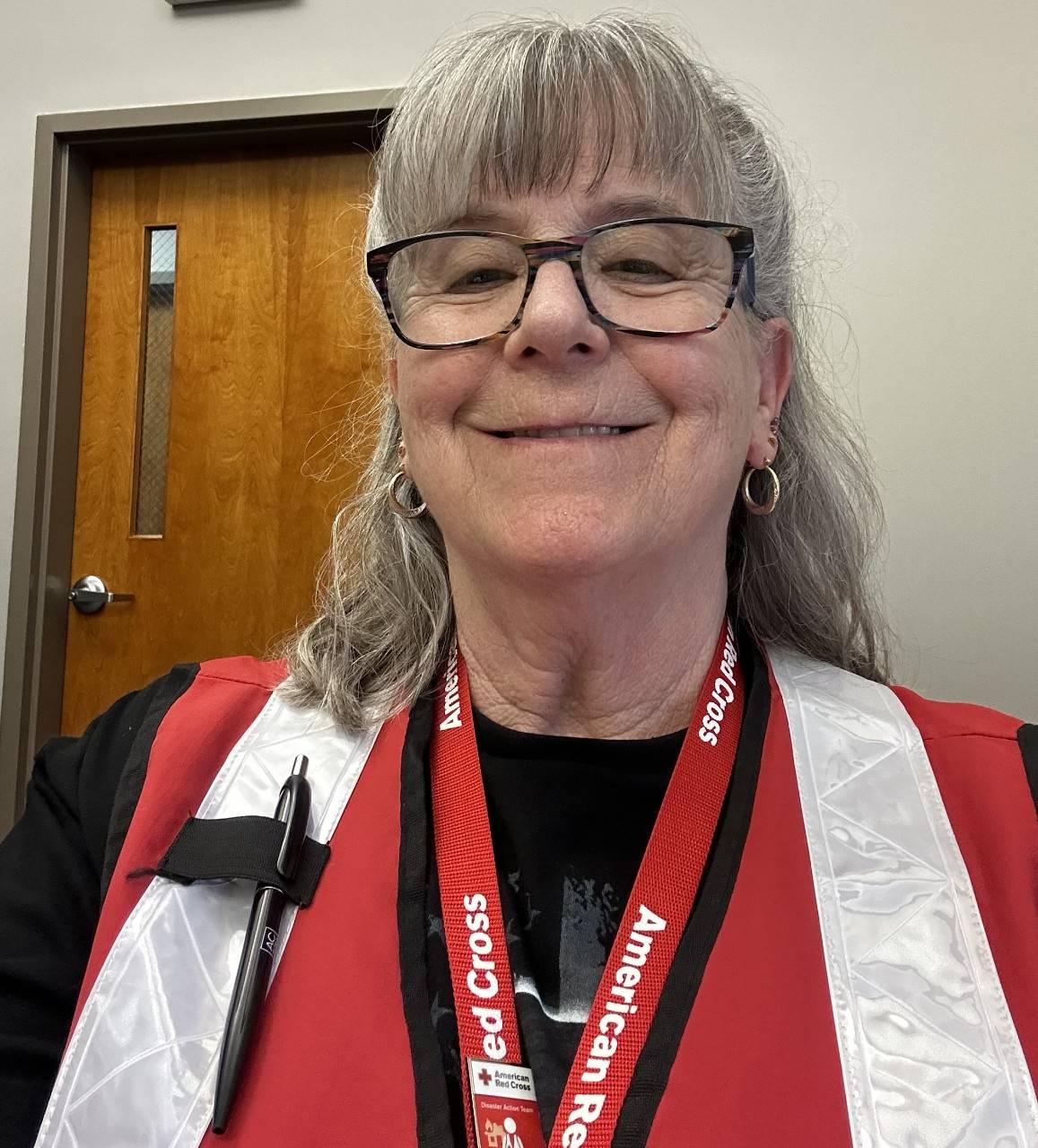 Carolyn Morgan, who lives in Trego, Mont., is a Red Cross volunteer who supports military families during life-changing moments by helping deliver urgent emergency communications to service members around the world. She also serves on the region's disaster team.