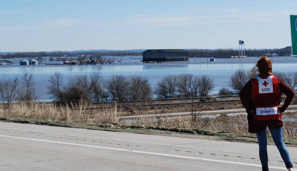 Red Cross volunteer views flooding in Nebraska