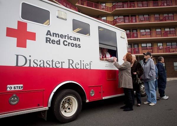 Superstorm Sandy 2012

November 2, 2012. The Red Cross dispatched dozens of emergency response vehicles to neighborhoods and shelters all over New Jersey to feed residents impacted by Hurricane Sandy.  Two of the feeding teams brought 1,000 meals each to a housing complex for the elderly and disabled in Bayonne, N.J. Photo by Les Stone/American Red Cross