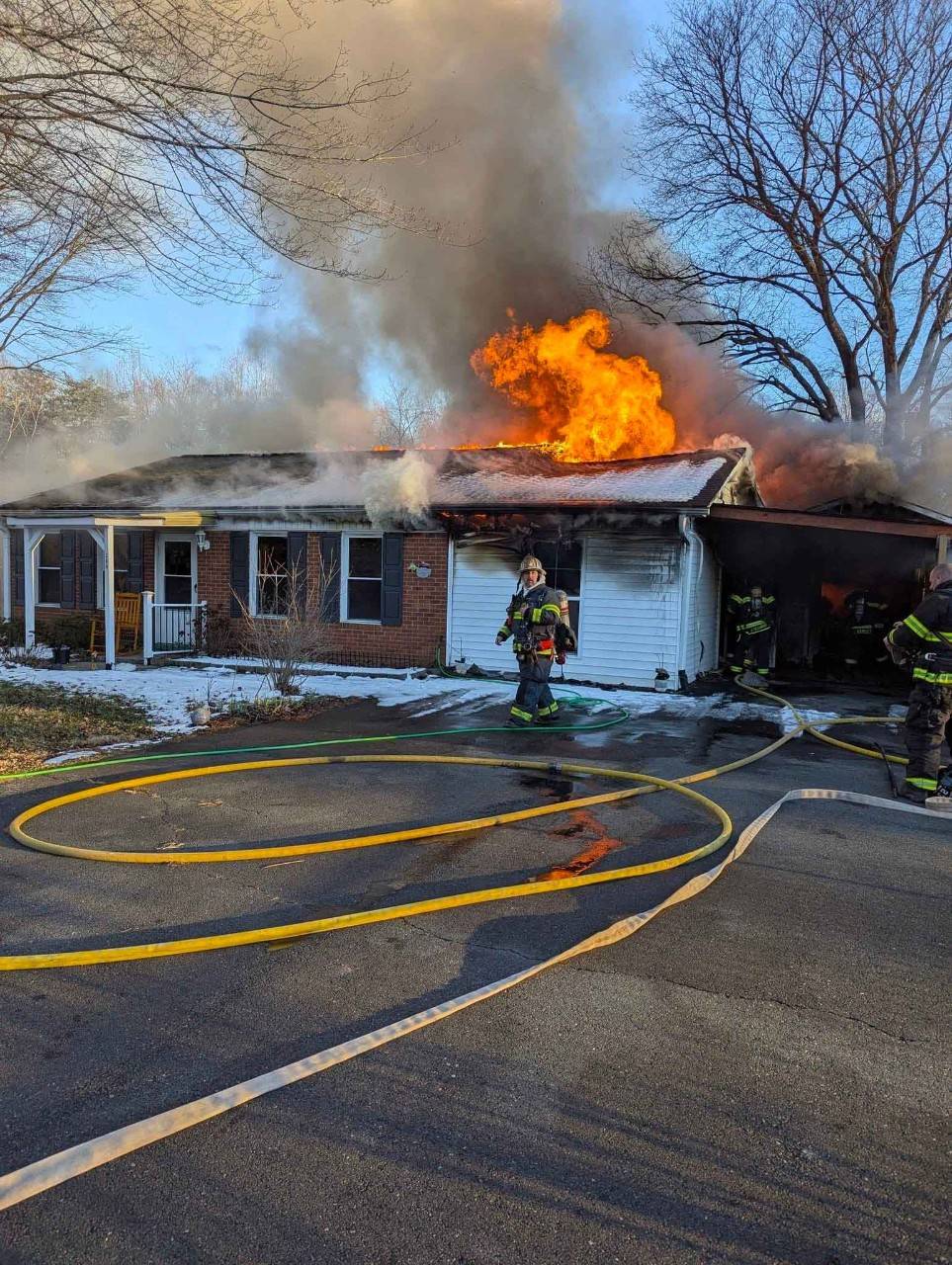 Jerry Lambert's house during the fire