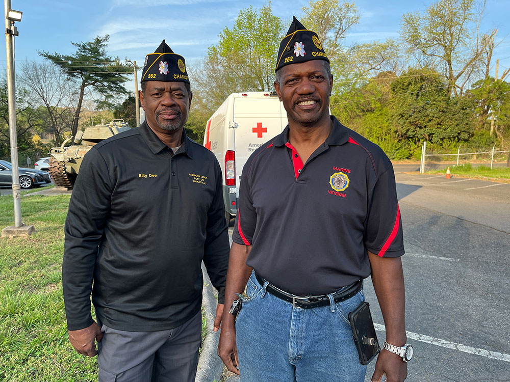 Commander Billy D. Williams and Frankie Knox with American Legion Post 262 pose for a pic.