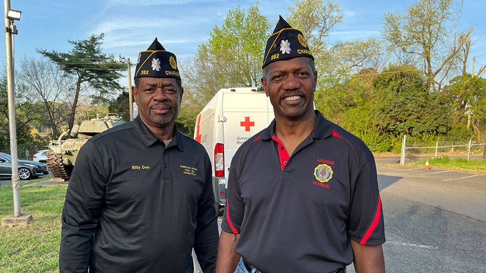 Commander Billy D. Williams and Frankie Knox with American Legion Post 262 pose for a pic.
