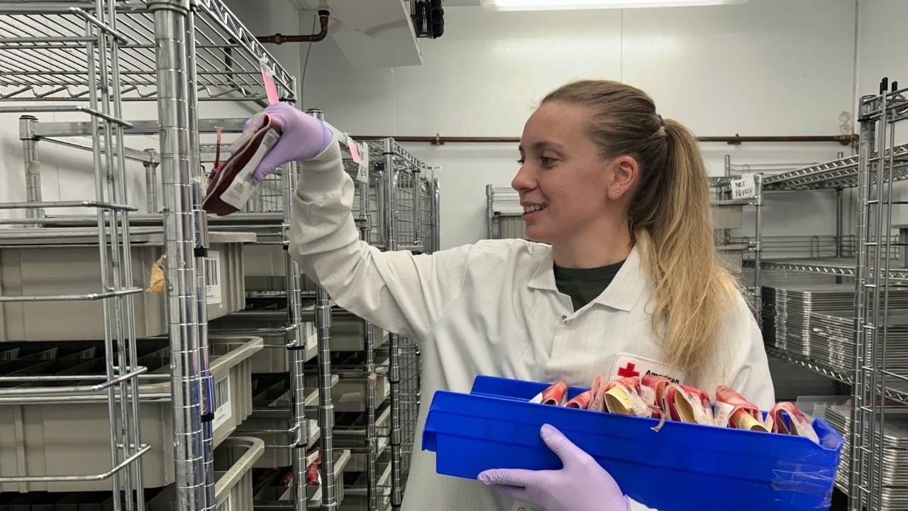 lab technician handling blood collections