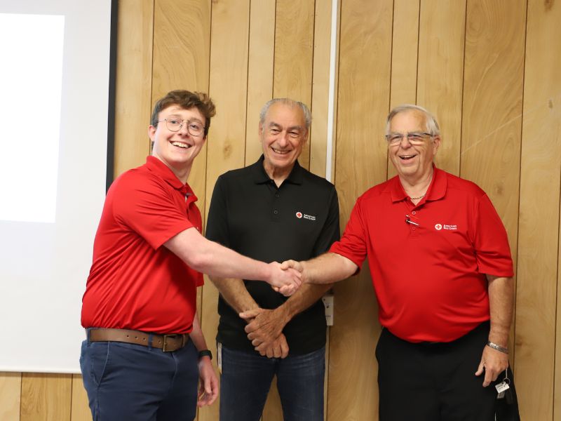 volunteer accepting award