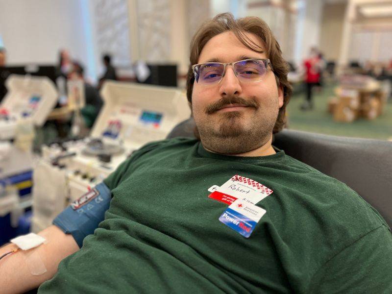 robert monaco donating blood